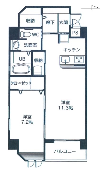 ジュエルミサワ・15　401号 間取り図